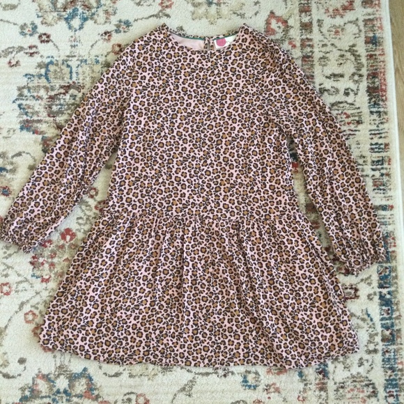 Mini Boden Girls Pink Leopard Print Dress - Picture 2 of 7